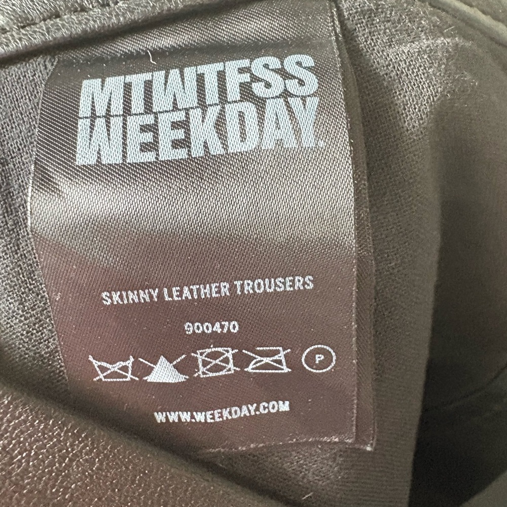 MTWTFSS Brand size small Black Faux skinny Leather Pants trousers. NWOT - Picture 7 of 9